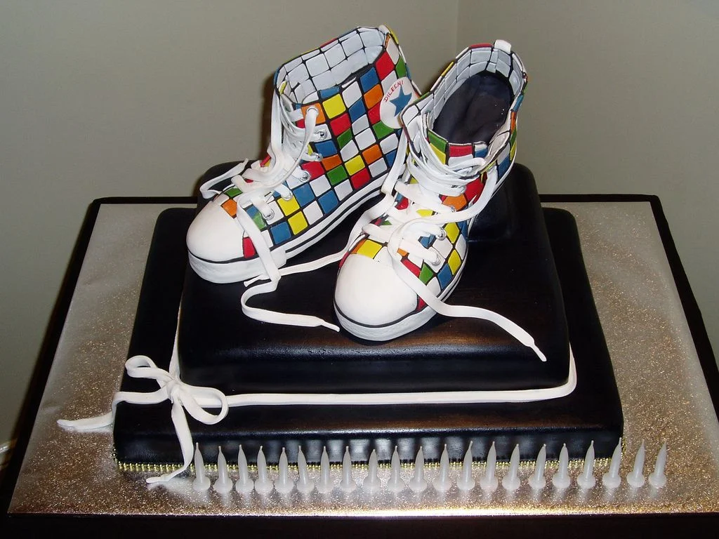 19. 21st B'day Cake - Rubik's Cube Chuck Taylor's (in icing) by Dileeni Wettasinghe.webp