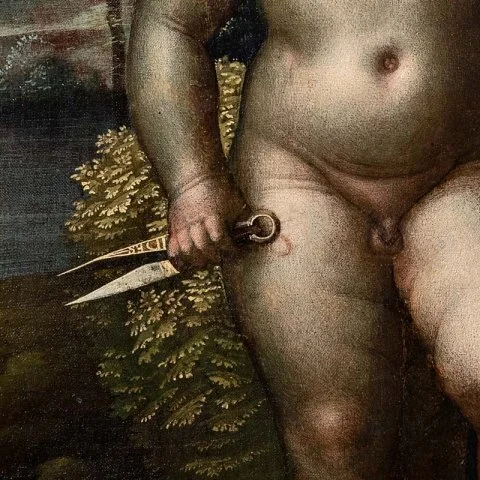 609 Caroto Giovanni Francesco Madonna Cucitrice con Bambino dett1.webp