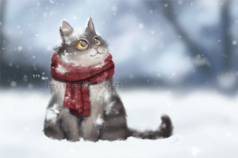 99px_ru_animacii_27865_serij_kot_v_bordovom_sharfe_pod_padaushim_snegom.gif