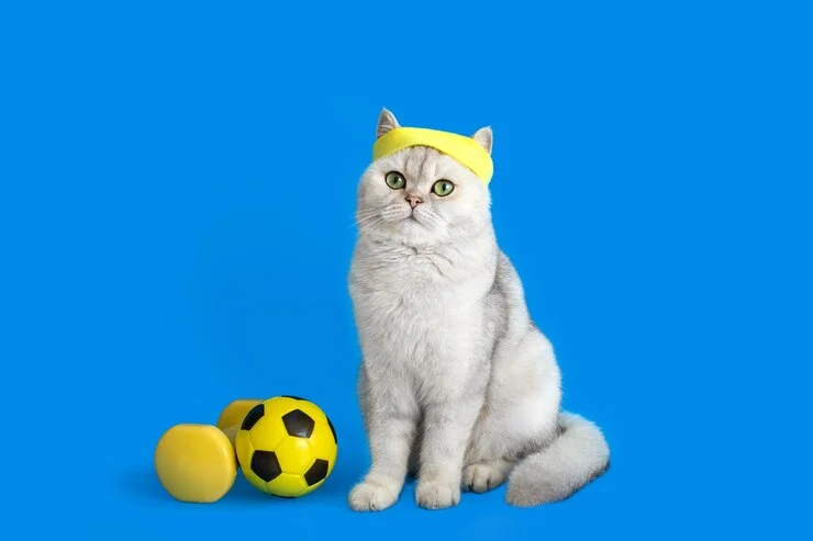 adorable-athlete-cat-wearing-a-yellow-headband-sitting-on-a-blue-background-next-to-a-yellow-...webp