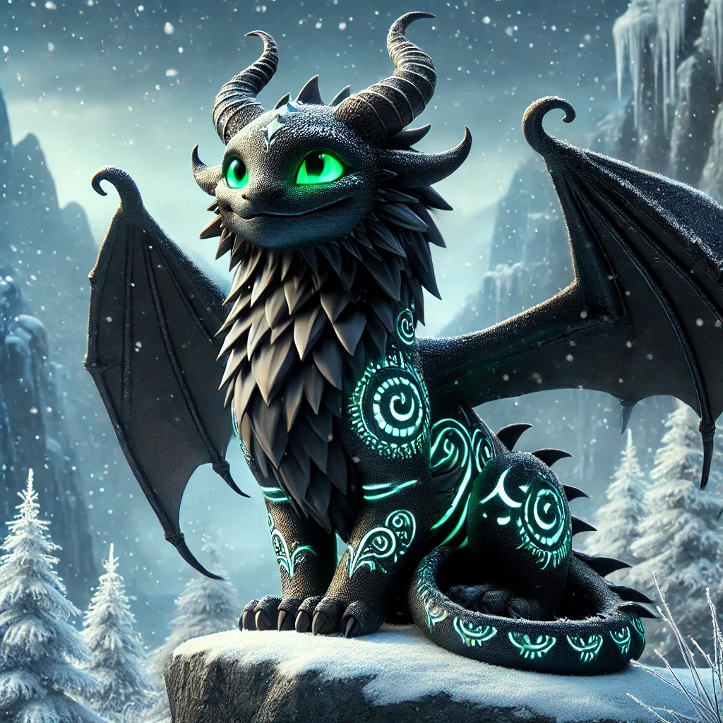 DALL·E 2025-01-08 19.22.43 - A majestic dragon resembling a mix of feline and reptilian featu...webp