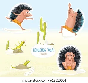 hedgehog-yoga-sticker-set-vector-260nw-612110504.webp
