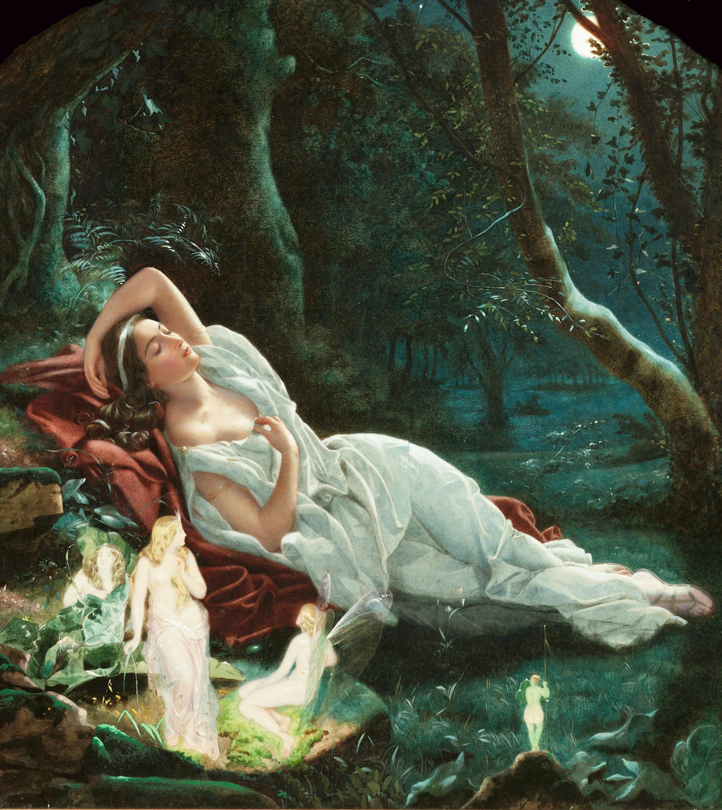John_Simmons_-_Titania_sleeping_in_the_moonlight_protected_by_her_fairies.webp