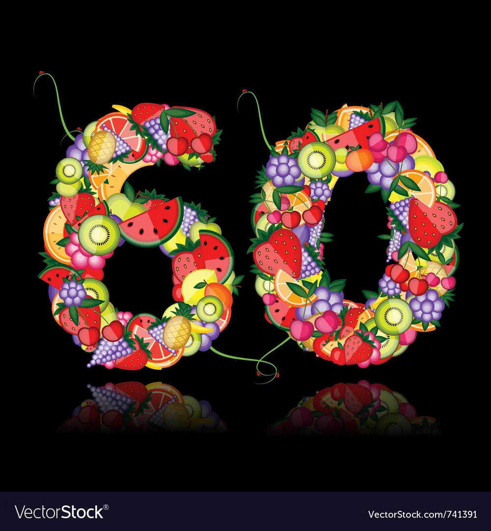 number-sixty-made-from-fruits-vector-741391.webp