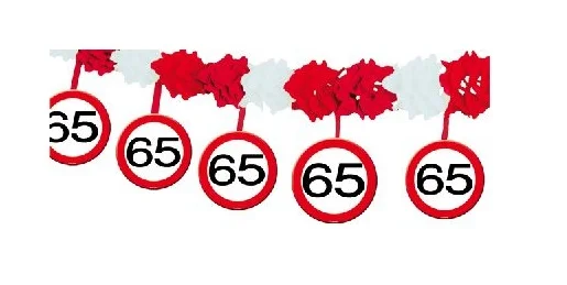 slinger met onderhangers verkeersbord 65 jaar.webp