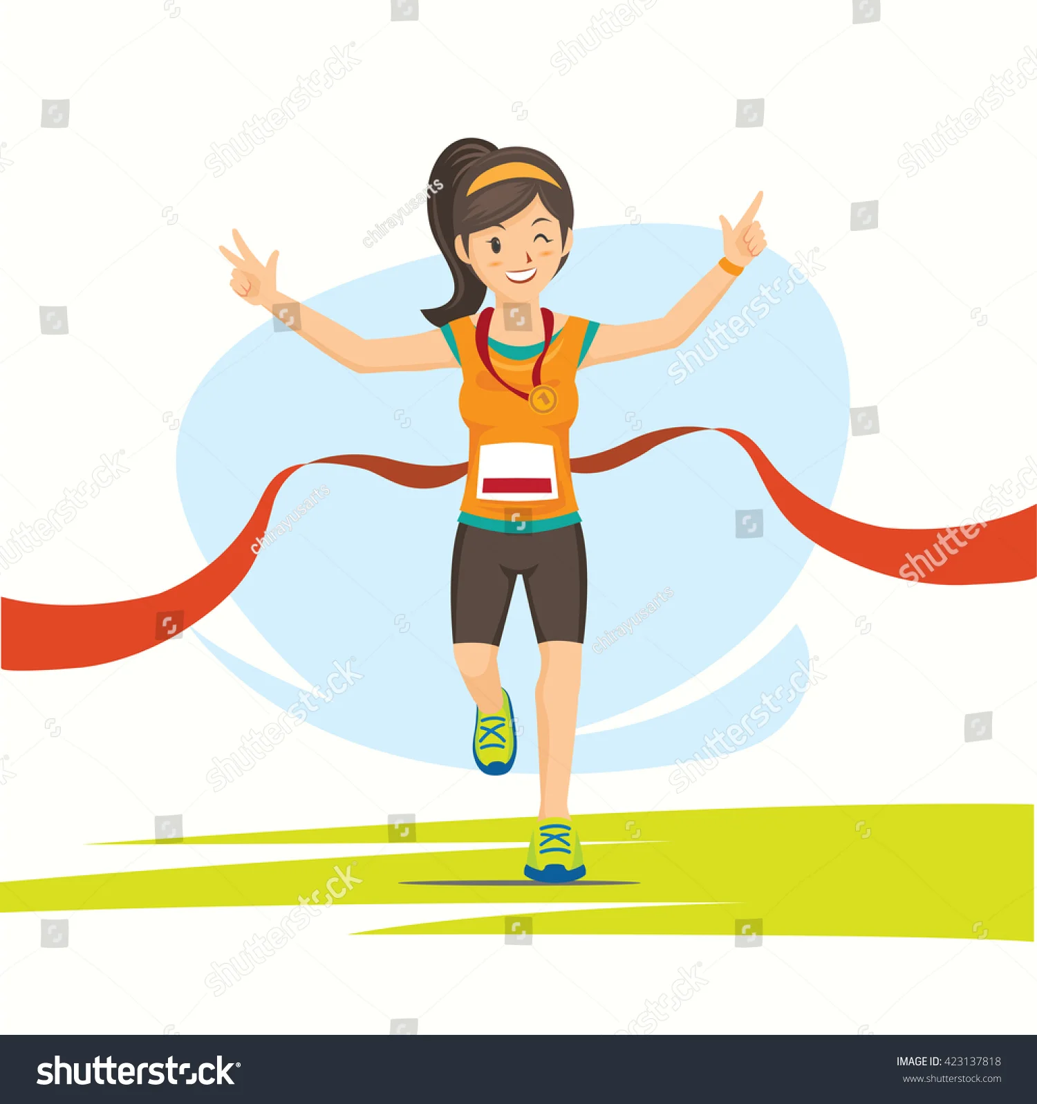 stock-vector-female-runner-cross-the-finish-line-with-medal-cartoon-423137818.webp