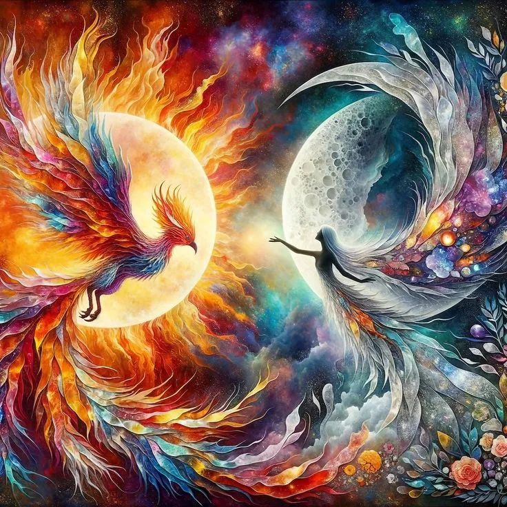 Sun and Moon_ Phoenix Rising High Resolution Digital Download - Etsy.webp