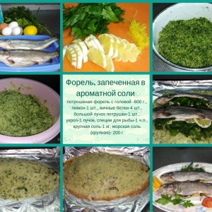 Радужная форель, запеченная в ароматной корочке из соли