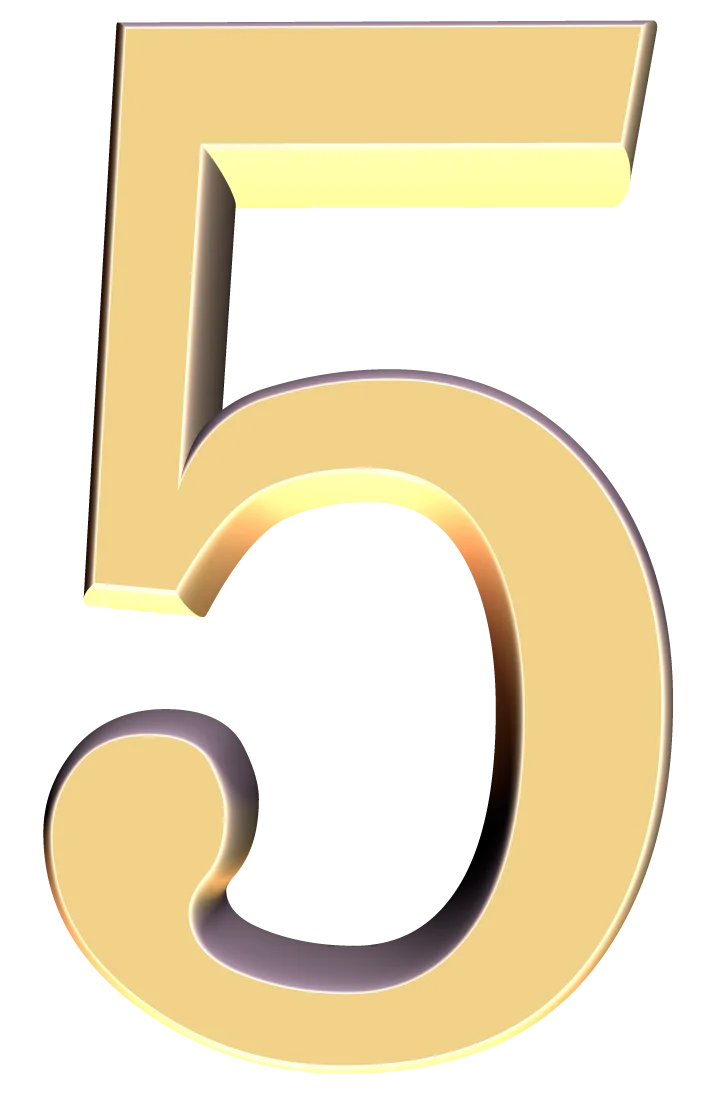 Цифра 5 для презентации без фона
