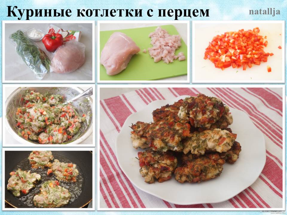 Куриные котлетки с болгарским перцем